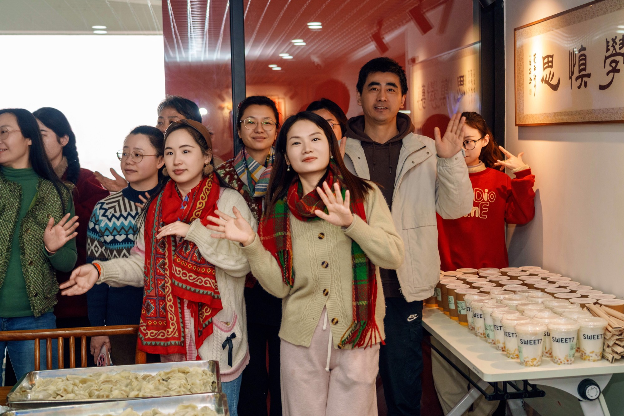 Colleagues celebrating the Lantern Festival together
