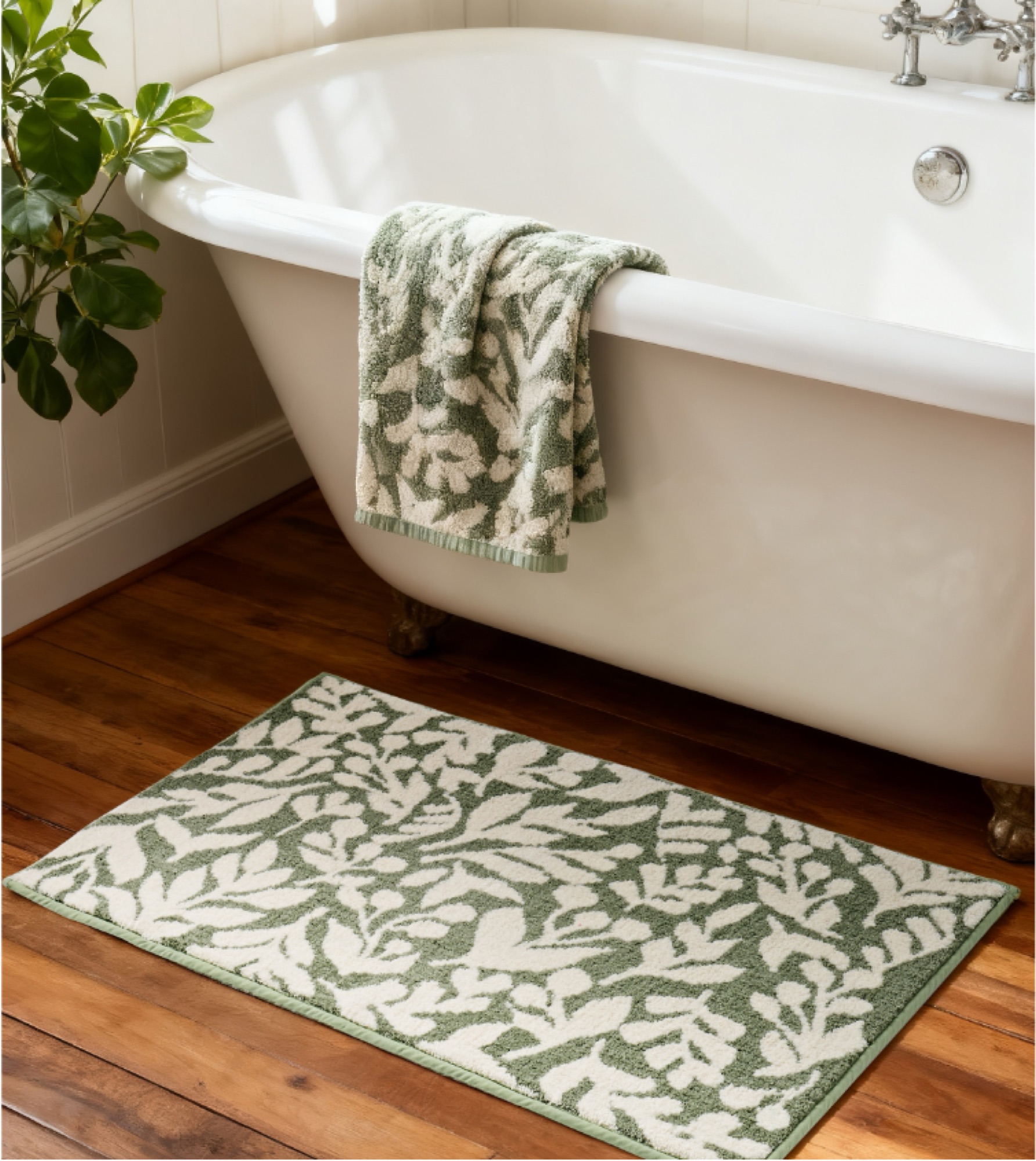 Sage botanical bath mat by ABS International