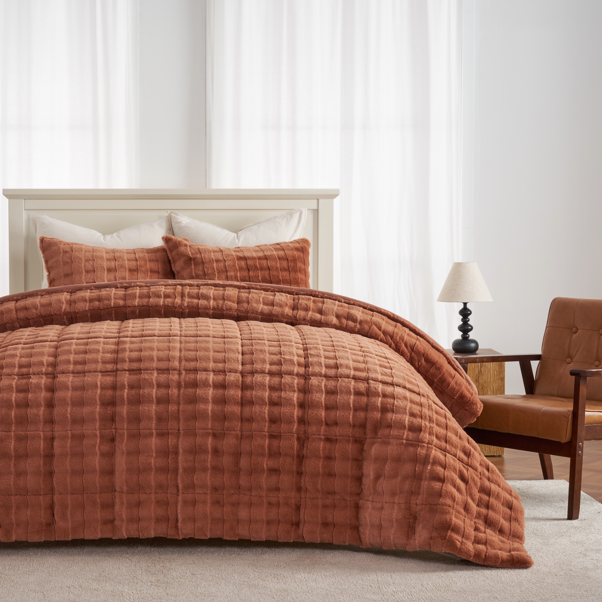Terracotta sherpa box-quilt by ABS International